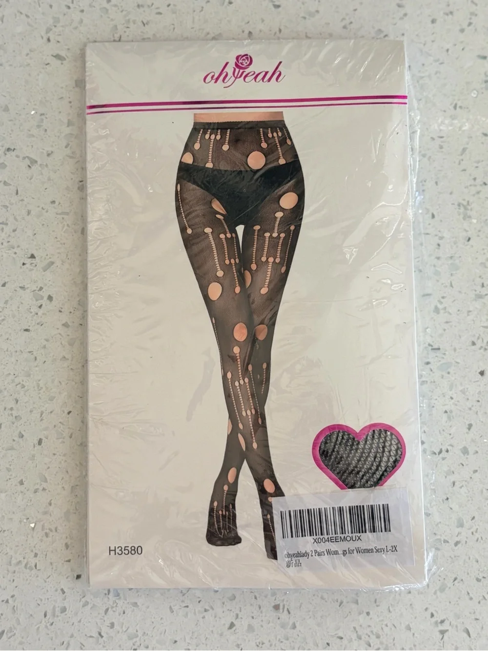 Plus Size Geometric Cutout Sheer Tights Black